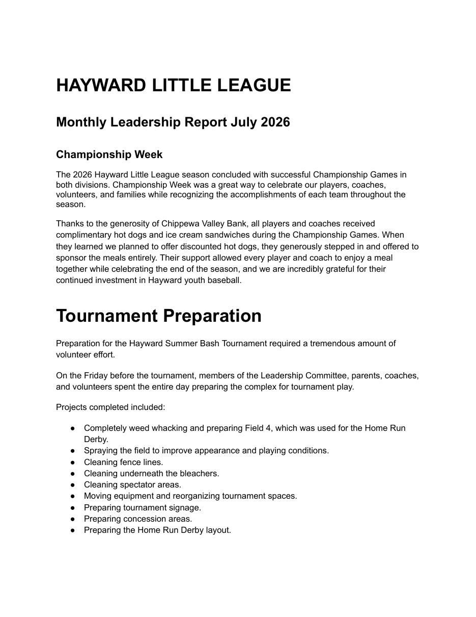 July 2026 board report — original copy